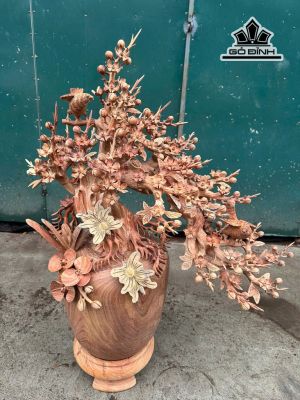 Bình Hoa Gỗ Cẩm Cao 88 Ngang 68 Sâu 40 (cm) - Đường Kính Bình 28 (cm)